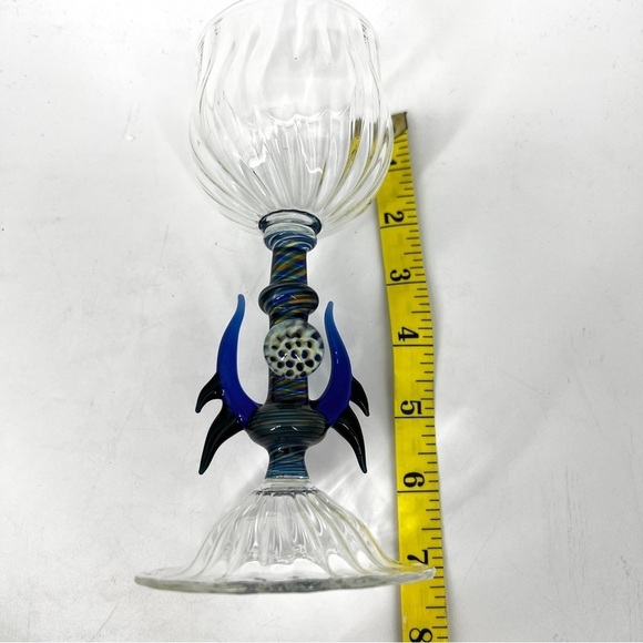 Antonio Salviati Venetian Murano Trident Art Glass Chalice Wine Goblet - Picture 17 of 17